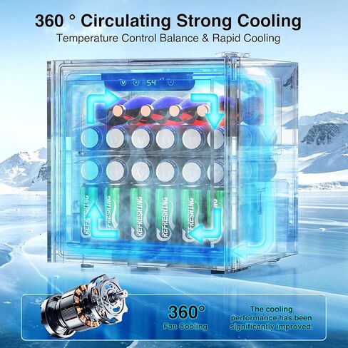 Kismile Beverage 36L Refrigerator Cooler Mini Fridge,1.3 Cu.Ft Drink Fridge for 12 Bottle 50 Can with Quiet Compressor,LED Light,Electronic Temperature Control for Home/Bar/Office in Kuwait