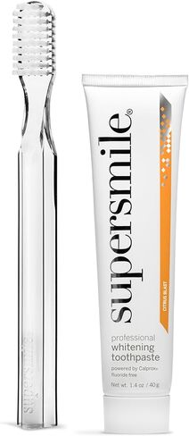Supersmile Fluoride-Free Whitening Kit – 1.4 oz Professional Grade Whitening Toothpaste & New Generation Toothbrush – Whitens up to 6 Shades & Strengthens Enamel in Saudi Arabia