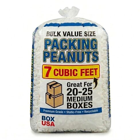 Aviditi 7NUTSW 7 Cubic Feet Loose Fill Packing Peanuts, White in Saudi Arabia