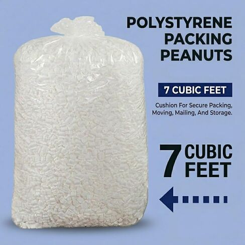 Aviditi 7NUTSW 7 Cubic Feet Loose Fill Packing Peanuts, White in Saudi Arabia