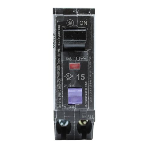 GE THQL1115PDF Dual Function Circuit Breaker Plug On Neutral PON 15 Amps 120 Volts AC 1 Pole 10 KA UL Listed in Kuwait