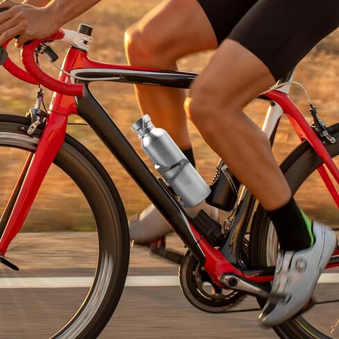 4 عبوات من زجاجات المياه الرياضية المصنوعة من الفولاذ المقاوم للصدأ، زجاجة مياه من الفولاذ المقاوم للصدأ بجدار واحد 26 أونصة 18/8 مع مقبض، زجاجة مياه معدنية غير معزولة لراكبي الدراجات والعدائين والمتنزهين ورواد الشاطئ والنزهات in Kuwait