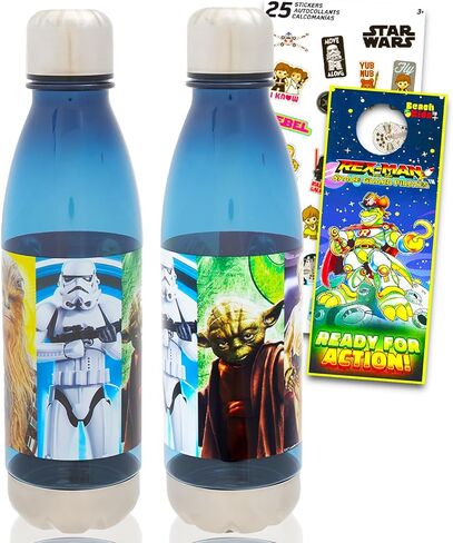 Star Wars Water Bottle School Supplies Set - Bundle of 2 Stainless Steel Reusable Sports Tumbler, Stickers, More | Star Wars Cup 2 Pack for Kids in Kuwait