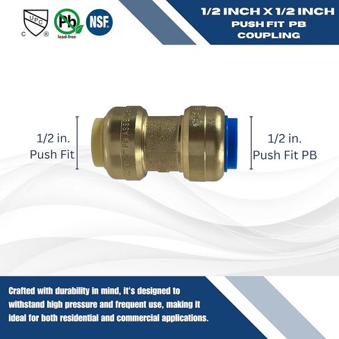 2 قطعة XFITTING 1/2 بوصة وصلة دفع × 1/2 بوصة PB (بولي بوتيلين) وصلة تحويل، نحاس، نحاس in Kuwait