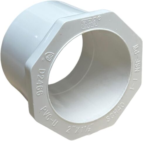 ERA 2 بوصة × 1-1/2 بوصة جدول 40 جلبة مخفض PVC - مقبس منزلق تركيب أنابيب بيضاء، معتمد من NSF-PW، 5 عبوات in Kuwait