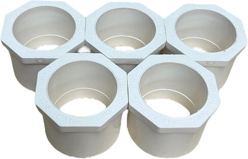 ERA 2 بوصة × 1-1/2 بوصة جدول 40 جلبة مخفض PVC - مقبس منزلق تركيب أنابيب بيضاء، معتمد من NSF-PW، 5 عبوات in Kuwait