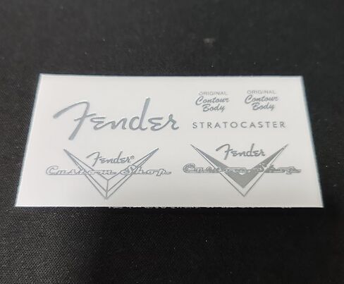 1PC Suitable For Silver Removable Metal Logo Decal for Fender ST Guitar Headstock - UV Coated DIY Sticker in Kuwait