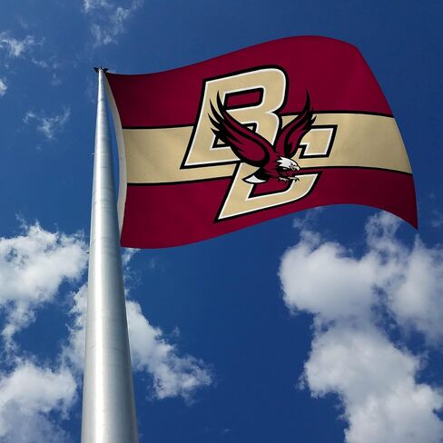 Rico Industries NCAA Boston College Eagles Maroon مع شريط ذهبي، لافتة علم مقاس 3 × 5 بوصات على جانب واحد - داخلي أو خارجي - ديكور منزلي in Kuwait