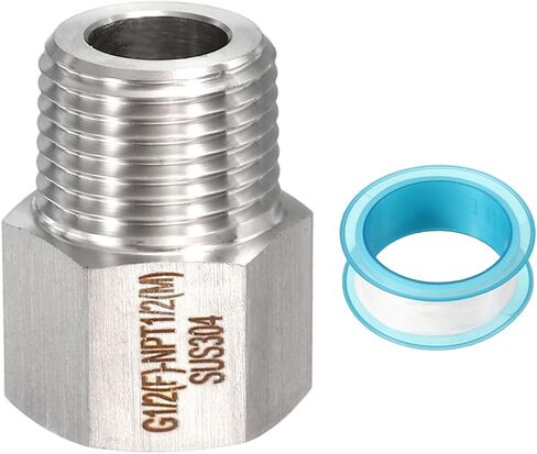 PATIKIL 2Pcs 304 Stainless Steel Forged Pipe Fitting, 3/4" NPT Female to M25x1.5 Male Thread Adapter Hex Pipe Fitting Adapter Converter for Hose Line Connection Convert, (1.42x1.42") in Kuwait