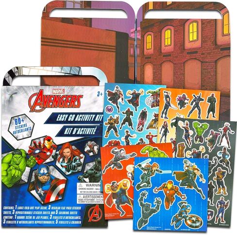 مجموعة زجاجات المياه القابلة لإعادة الاستخدام من Avengers - مجموعة هدايا الحفلات مكونة من 6 قطع من Marvel مكونة من زجاجة 11oz مع غطاء علوي قابل للسحب وملصقات | حزمة المنتقمون الرياضية السائبة in Kuwait