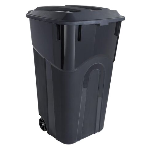 32 Gallon Wheeled Heavy Duty Plastic Garbage Can with Attached Lid – Rugged Wheels, Easy Grip Handle for Indoor/Outdoor Use in Kuwait