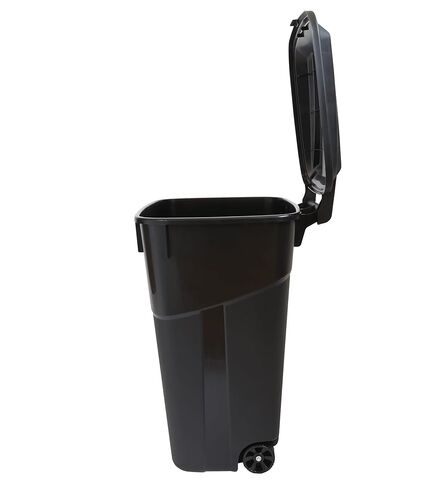 32 Gallon Wheeled Heavy Duty Plastic Garbage Can with Attached Lid – Rugged Wheels, Easy Grip Handle for Indoor/Outdoor Use in Kuwait