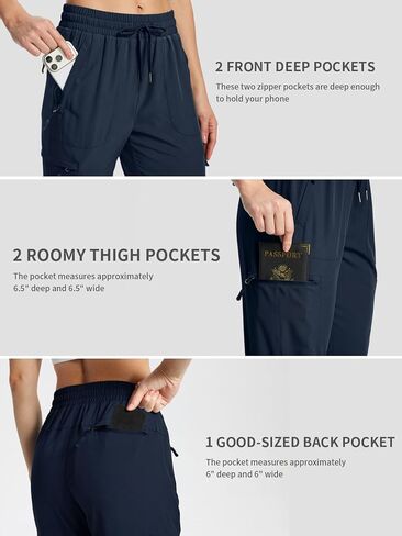 KWZ Women's Hiking Pants Lightweight Cargo Pants Quick Dry Water Resistant Travel Casual Safari Golf Athletic Pants in Kuwait