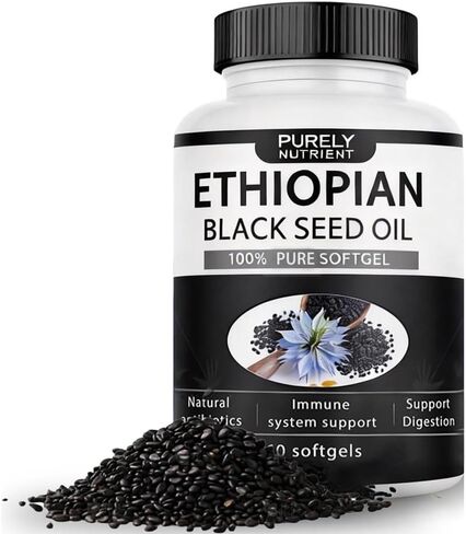 Purely Nutrient Ethiopian Black Seed Oil,Non-GMO, Gluten-Free,60 Count in Kuwait