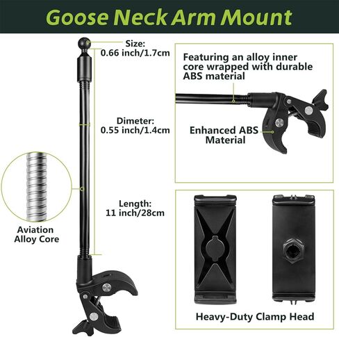 Golf Cart Tablet Phone Holder with Extended Arm, Steering Column-Mounted Tablet/Phone Mount, Length Adjustable/360° Rotatable, Universal Compatible with 4-13'' Devices, Round Clip in Kuwait