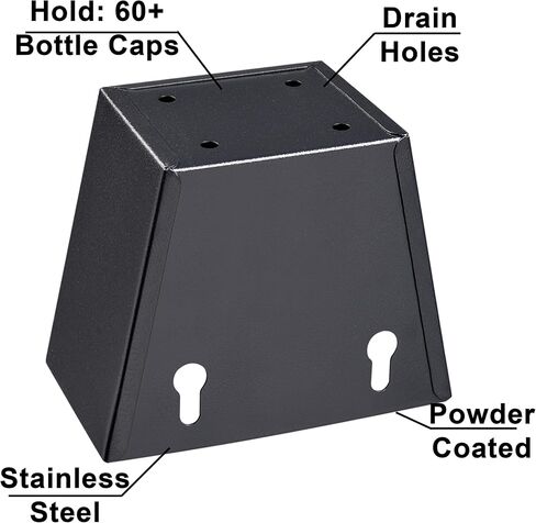 Stainless Steel Beer Bottle Cap Catcher Wall Mount Soda Beer Top Bucket Black with Drain for Kitchen Home Bar in Kuwait