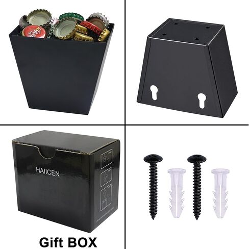 Stainless Steel Beer Bottle Cap Catcher Wall Mount Soda Beer Top Bucket Black with Drain for Kitchen Home Bar in Kuwait