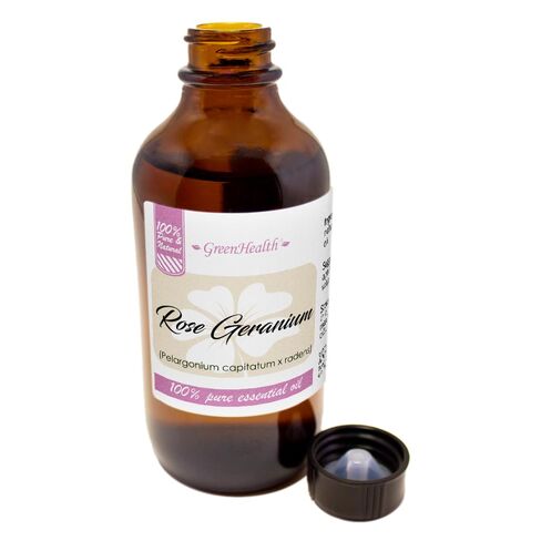 Rose Geranium Essential Oil – 8 fl oz (237 ml) Aluminum Bottle w/Plug Cap – 100% Pure Essential Oil – GreenHealth in Saudi Arabia