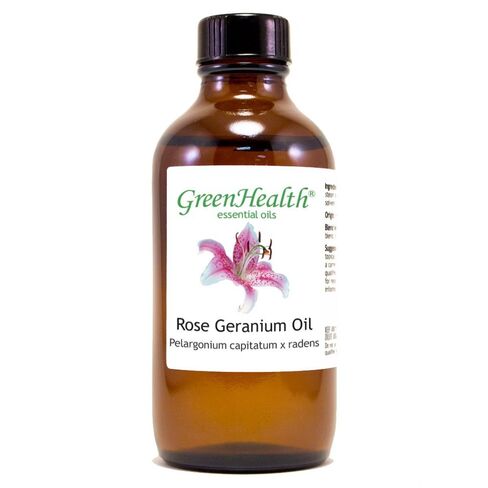 Rose Geranium Essential Oil – 8 fl oz (237 ml) Aluminum Bottle w/Plug Cap – 100% Pure Essential Oil – GreenHealth in Saudi Arabia