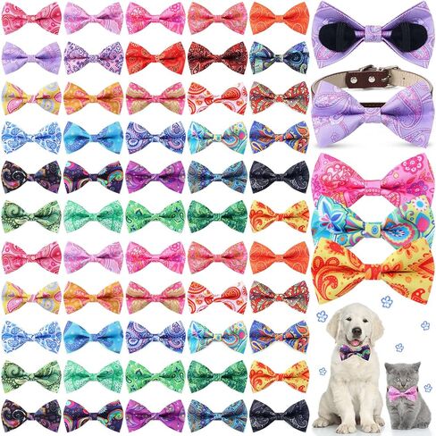 Sanwuta 60 PCS Spring Dog Cog Ties Bulk Dog Bowtie Experal Dog Associory Scarms Twalar Detachment Attachment Awappy Bows for Mediance median اطلب الكلاب الكبيرة القطة اللوازم الأليفة in Saudi Arabia