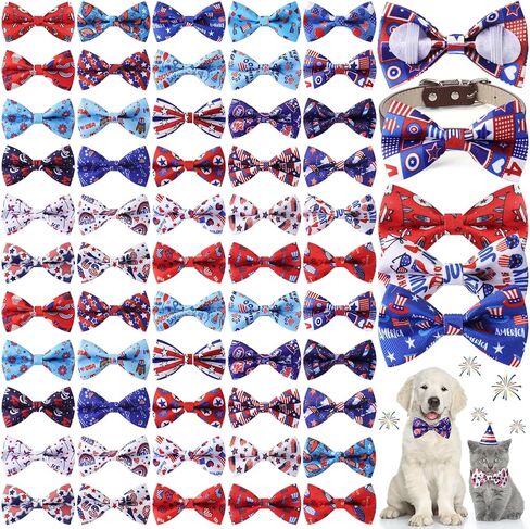 Sanwuta 60 Pcs Spring Dog Collar Bow Ties Bulk Dog Bowtie Seasonal Dog Accessories Collar Charms Detachable Attachment Puppy Bows for Small Medium Large Dogs Cat Grooming Supplies Pet Costume in Kuwait