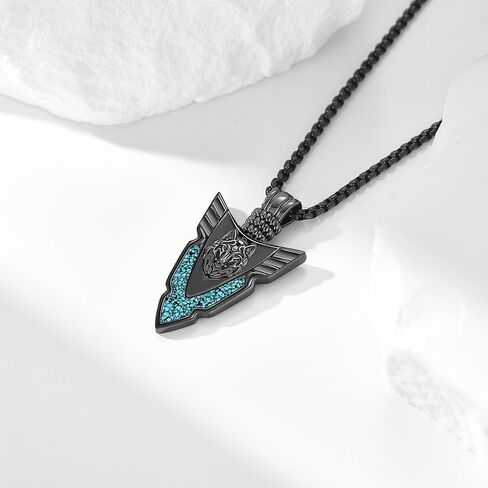 Arrowhead Necklace 925 Sterling Silver Turquoise Necklace Viking Jewelry Native American Gifts for Men in Saudi Arabia