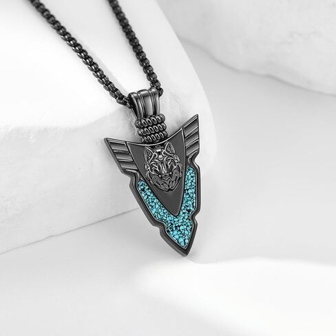 Arrowhead Necklace 925 Sterling Silver Turquoise Necklace Viking Jewelry Native American Gifts for Men in Saudi Arabia
