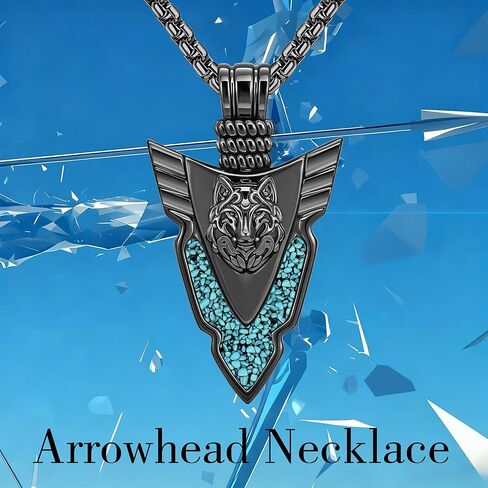 Arrowhead Necklace 925 Sterling Silver Turquoise Necklace Viking Jewelry Native American Gifts for Men in Saudi Arabia