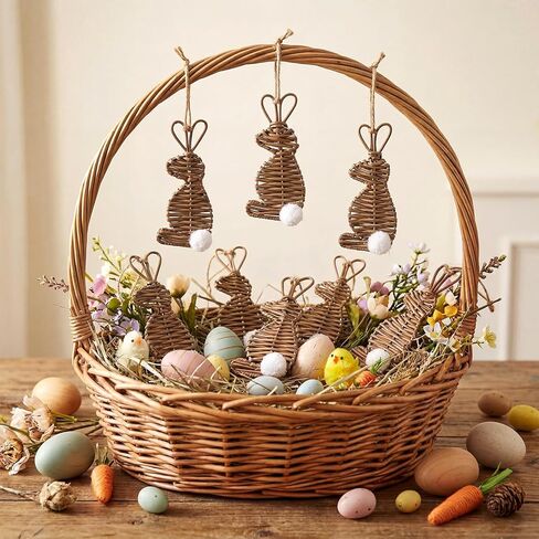 Vercraft 24 Pcs Neutral Valentines Day Heart Ornaments Rattan Wicker Heart Ornaments 3.15 Inch Rustic Farmhouse Valentines Day Vase Bowl Fillers Boho Decorations for Tree Home Wedding Table Craft in Saudi Arabia