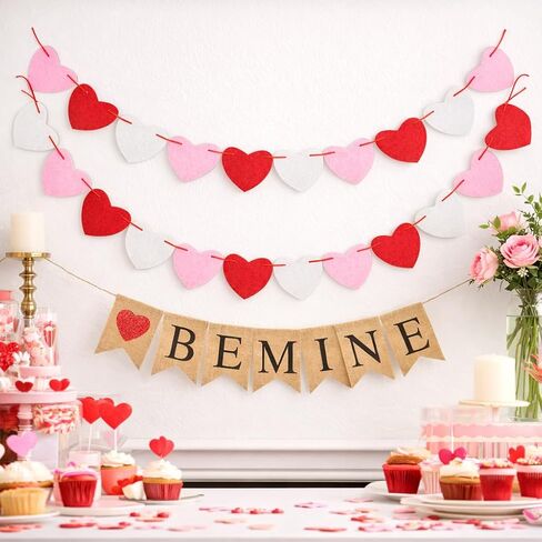 لافتة عيد الحب ، لا يوجد DIY Love Garland و Be Be Banner Banner ، لافتة عيد الحب الرومانسية مع القلوب ، كن لي لافت in Kuwait