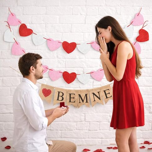 لافتة عيد الحب ، لا يوجد DIY Love Garland و Be Be Banner Banner ، لافتة عيد الحب الرومانسية مع القلوب ، كن لي لافت in Kuwait
