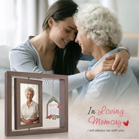 هدايا إطار الصورة الكاردينال من LukieJac لمن تحب، إطارات الصور التذكارية لفقدان أحد أفراد أسرته، تعاطف خشبي دوّار، الفجيعة، الذكرى، إطارات الصور التذكارية لعرض صورتين مقاس 4 × 6 in Kuwait
