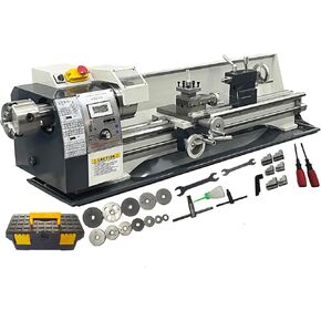INTBUYING 8 × 32 بوصة مخرطة معدنية مخرطة دقيقة للهواة والمشروعات اليدوية تصميم أفقي مزدوج ظرف 1100 وات محرك بدون فرشاة 50-2500 دورة في الدقيقة متغيرة السرعة بوصة خيط 110 فولت in Kuwait