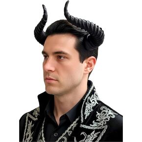 Goat Horns Headband with Clear Elastic Strap, Realistic Ram Horns Costume Accessory for Halloween & Cosplay in Saudi Arabia