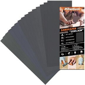 45 Pcs Sandpaper Assortment 80-5000 Grit Wet Dry Sandpaper Sheets, 9 x 3.6 Inch Sand Paper for Wood Furniture, Metal, Automotive Polishing & Finishing in Saudi Arabia