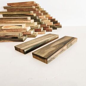 Gray Brown Tone Macassa Ebony Lumber Burl Knives Handle Scales Knife Makers Material Exotic Wood DIY Tools 2Pcs Size: 3/8" x 1 1/2" x 5 1/8" (+/- 1/16") in Saudi Arabia