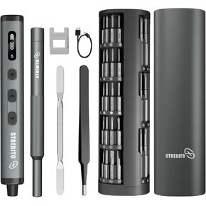 STREBITO Mini Electric Screwdriver, 78 IN 1 Cordless Screwdriver Set with 72 S2 Bits, 5-Gear Torque Adjustment, Digital Display Screen, Repair Tool Kit for Phone, Watch, Laptop, Camera in Saudi Arabia