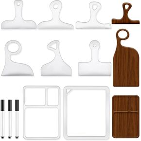 8PCS Acrylic Router Templates for Woodworking,6 Clear Charcuterie Board Template,2 Tray Template,Thick Handle Cutting Board Templates with 3 Pens, Angled Curvy Tracing Stencils Guide Tools for Kitchen in Saudi Arabia