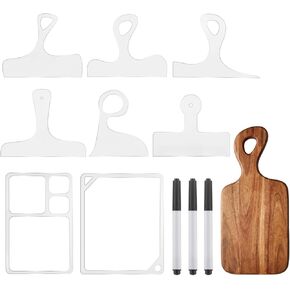8 Pcs Router Templates for Woodworking, Including 6 Charcuterie Board Handle Templates, 2 Tray Router Moulds, and 3 Pens, Cutting Board Routing Guides for DIY in Kuwait