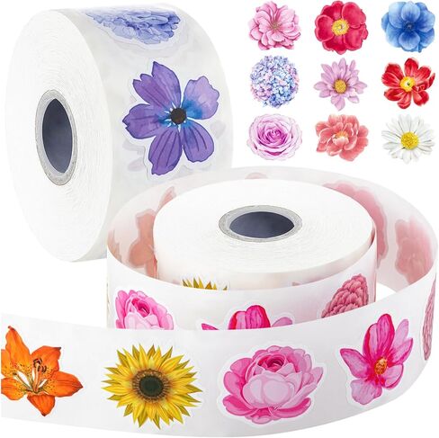 1200 PCS Butterfly Flower Sticker Rolls, 16 Styles Butterfly Stickers for Kids, Waterproof and Sun-Proof 3D Roll Stickers for Parties, Walls, Scrapbooks, Envelopes, Birthday and Greeting Cards in Kuwait