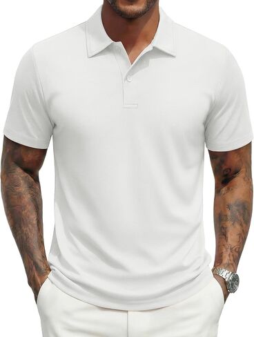 MAGNIVIT Mens Polo Shirts Short Sleeve Quick Dry Moisture Wicking Pique UPF80+ Casual Collared Golf Shirts for Men in Saudi Arabia