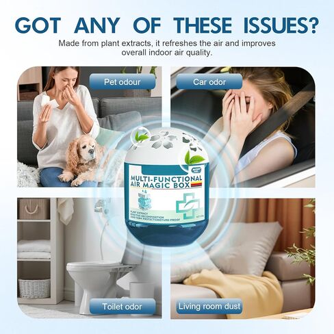 Air Magic Box, Dust Removal Magic Box, Indoor Air Purification Dust Removal Magic Box, Long-Lasting Air Freshener 120g for Home, Office, Bedroom, Pet Areas(2PCS) in Kuwait