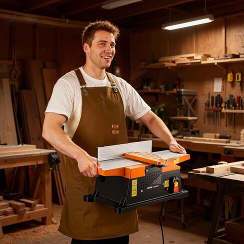 VEVOR Benchtop Jointer, 6 in, 2 HP 12000 RPM Bench Top Wood Jointer, with Straight Cutterhead, 2 HSS Blades, 6 x 23 in Cast Aluminum Table, Up to 1/8 in Depth, Adjustable Fence, for Woodworking DIY in Kuwait