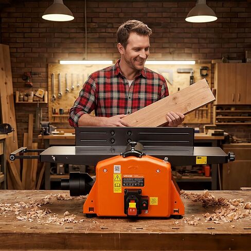 VEVOR وصلة حلزونية منضدية، 8 بوصة، 2 HP 8500 دورة في الدقيقة، وصلة خشبية علوية، مع رأس قطع حلزوني 18 شفرة، طاولة ألومنيوم مصبوبة قابلة للتمديد، عمق يصل إلى 1/8 بوصة، سياج قابل للتعديل، للأعمال الخشبية DIY in Kuwait