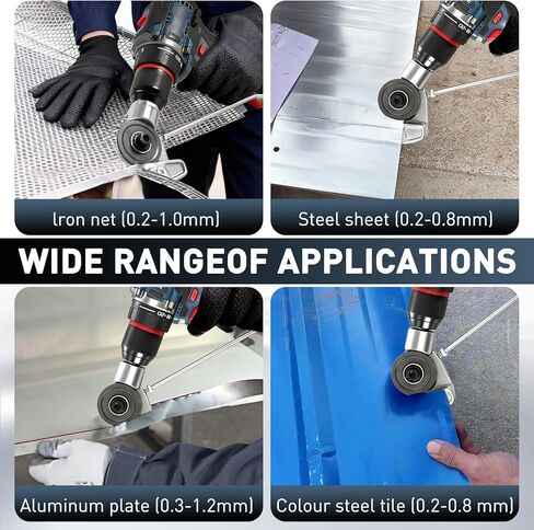 Metal Nibbler Drill Attachment, Heavy-Duty Sheet Metal Cutter for Electric Drill, Double-Cut Nibbler Tool for Fast Clean Cutting of Iron, Steel, Aluminum, Copper and Plastic Panels in Kuwait
