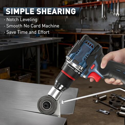 Metal Nibbler Drill Attachment, Heavy-Duty Sheet Metal Cutter for Electric Drill, Double-Cut Nibbler Tool for Fast Clean Cutting of Iron, Steel, Aluminum, Copper and Plastic Panels in Kuwait