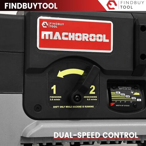 FINDBUYTOOL مسوي سمك 13 بوصة مع رأس قاطع حلزوني - محرك 2.5 حصان، سرعتان (21/12 إطارًا في الدقيقة)، 40 إدراج كربيد، تعديل العمق الدقيق، منفذ الغبار، ضوء LED - أداة النجارة الاحترافية in Kuwait