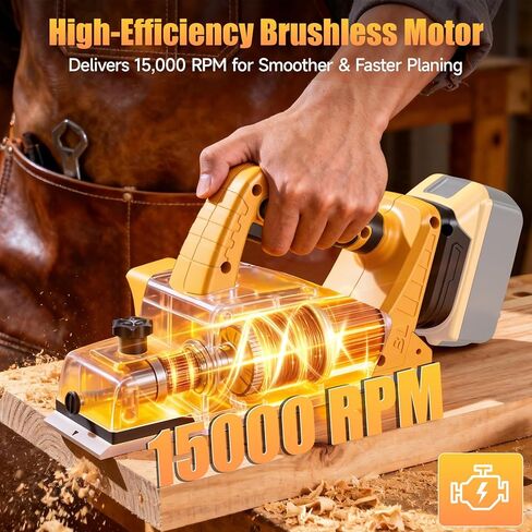 Cordless Hand Planer Compatible with DeWalt 20V Battery，3-1/4" Brushless Electric Wood Planer，30000 CPM Power Planer with Precision Depth Adjustment for Woodworking & Carpentry(Tool Only，No Battery) in Kuwait