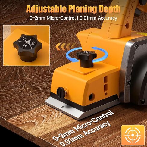 Cordless Hand Planer Compatible with DeWalt 20V Battery，3-1/4" Brushless Electric Wood Planer，30000 CPM Power Planer with Precision Depth Adjustment for Woodworking & Carpentry(Tool Only，No Battery) in Kuwait