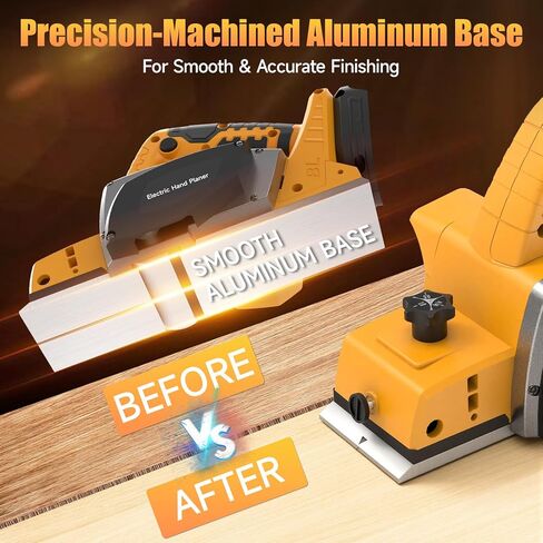 Cordless Hand Planer Compatible with DeWalt 20V Battery，3-1/4" Brushless Electric Wood Planer，30000 CPM Power Planer with Precision Depth Adjustment for Woodworking & Carpentry(Tool Only，No Battery) in Kuwait